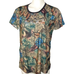 LADIES FASHION FLORAL POLYESTER TOP