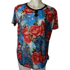 LADIES FASHION FLORAL POLYESTER TOP