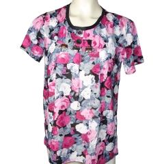 LADIES FASHION FLORAL POLYESTER TOP