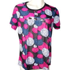 LADIES FASHION FLORAL POLYESTER TOP