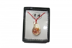 Rose in translucent pendant