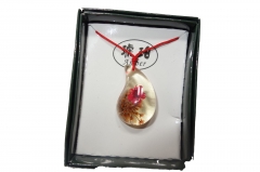 Rose in translucent pendant