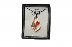 Rose in translucent pendant