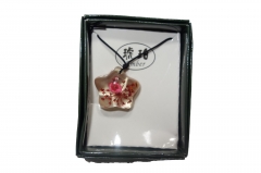 Rose in translucent pendant