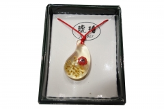 Rose in translucent pendant