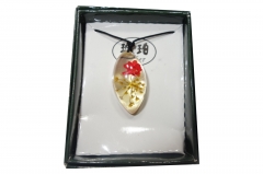 Rose in translucent pendant