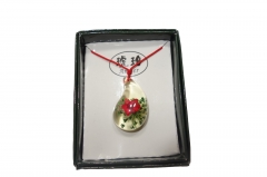 Rose in translucent pendant