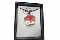 Rose in translucent pendant