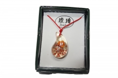 Rose in translucent pendant