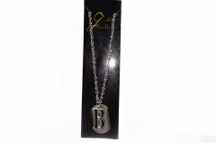 Letter pendant with silver chain B