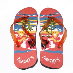 THONGS WITH PALM TREE PRINT