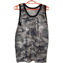 MENS MESH SINGLET WITH CAMO FOREST PRINTS