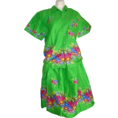 LADIES TROPICAL SHORT SLEEVE SHIRT & MATCHING SKIRT