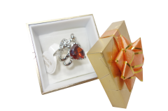 LADIES DIMONTI DRESS RING WITH CENTER COL STONE IN GIFT BOX