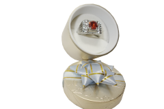 LADIES DIMONTI DRESS RING WITH CENTER COL STONE IN GIFT BOX