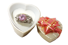 LADIES DIMONTI DRESS RING WITH CENTER COL STONE IN GIFT BOX