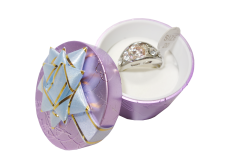 LADIES DIMONTI DRESS RING WITH CENTER COL STONE IN GIFT BOX