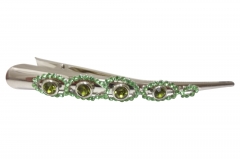 HAIR BARRETTE WITH  STAINLESS STEEL  CLAW CLIP COL STONE  INSETS