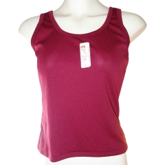 STRETCH FIT SINGLET TOPS POLY/COTT MIX  IN ASST BRIGHT COLS ONE FREE SIZE 12-14