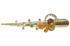 HAIR BARRETTE WITH  STAINLESS STEEL  CLAW CLIP COL STONE  INSETS