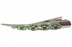 HAIR BARRETTE WITH  STAINLESS STEEL  CLAW CLIP COL STONE  INSETS