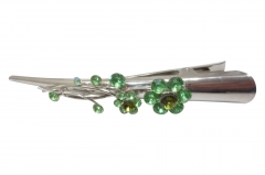 HAIR BARRETTE WITH  STAINLESS STEEL  CLAW CLIP COL STONE  INSETS