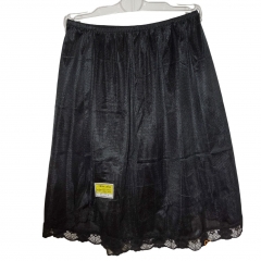UNDERSKIRT 100% POLYESTOR BLACK WITH LACE BORDER SIZES FROM S M L XL