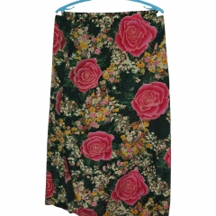 FLORAL PRINT STRAIT SKIRT  IN ROSE PRINTS ELASTIC WAISTE WITH UNDER SKIRT ONE FREE  SIZE 14-16