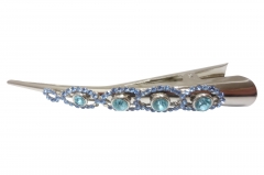 HAIR BARRETTE WITH  STAINLESS STEEL  CLAW CLIP COL STONE  INSETS