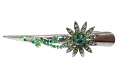 HAIR BARRETTE WITH  STAINLESS STEEL  CLAW CLIP COL STONE  INSETS