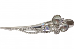 HAIR BARRETTE WITH  STAINLESS STEEL  CLAW CLIP COL STONE  INSETS