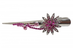 HAIR BARRETTE WITH  STAINLESS STEEL  CLAW CLIP COL STONE  INSETS