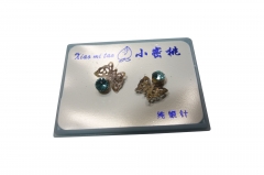 RHODIUME STUDS WITH COL STONE INSETS IN PVC GIFT BOX