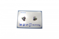 RHODIUME STUDS WITH COL STONE INSETS IN PVC GIFT BOX