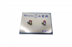 RHODIUME STUDS WITH COL STONE INSETS IN PVC GIFT BOX