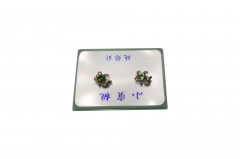 RHODIUME STUDS WITH COL STONE INSETS IN PVC GIFT BOX