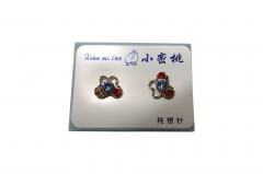 RHODIUME STUDS WITH COL STONE INSETS IN PVC GIFT BOX