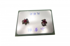 RHODIUME STUDS WITH COL STONE INSETS IN PVC GIFT BOX