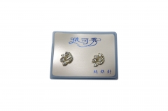 RHODIUME STUDS WITH COL STONE INSETS IN PVC GIFT BOX