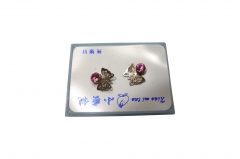 RHODIUME STUDS WITH COL STONE INSETS IN PVC GIFT BOX