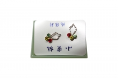 RHODIUME STUDS WITH COL STONE INSETS IN PVC GIFT BOX