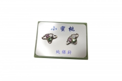 RHODIUME STUDS WITH COL STONE INSETS IN PVC GIFT BOX