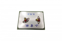 RHODIUME STUDS WITH COL STONE INSETS IN PVC GIFT BOX