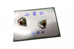 RHODIUME STUDS WITH COL STONE INSETS IN PVC GIFT BOX