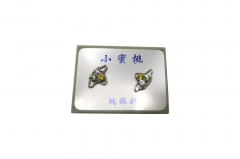 RHODIUME STUDS WITH COL STONE INSETS IN PVC GIFT BOX