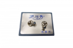 RHODIUME STUDS WITH COL STONE INSETS IN PVC GIFT BOX