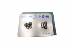 RHODIUME STUDS WITH COL STONE INSETS IN PVC GIFT BOX