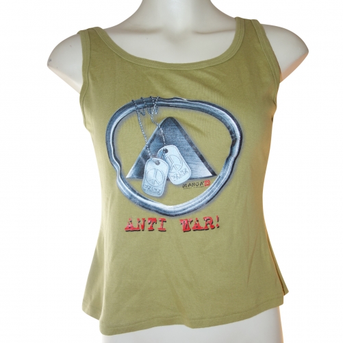 GIRLS ANTI WAR SNGLET SIZE S 12 100% COTTON