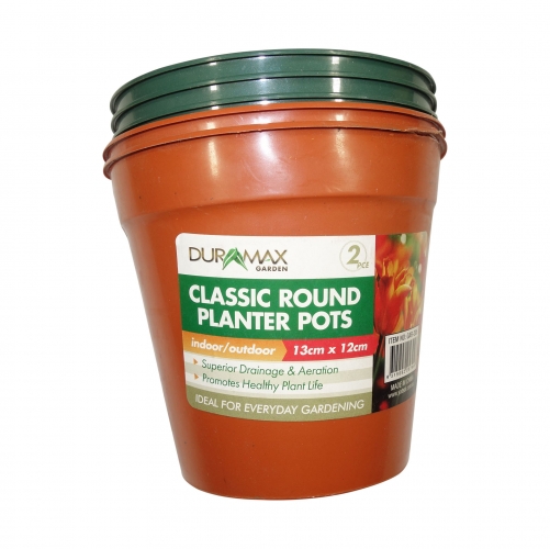 CLASSIC ROUND PLANTER 13X12CMS "AUSTRALIAN MADE" 2 PK