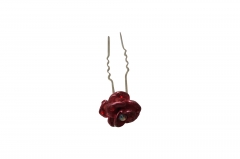 HAIR PIN WITH DECRATIVE ROSE BLOOM ANTIGUE FEATURE